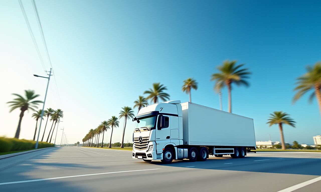 Reliable cargo truck on highway